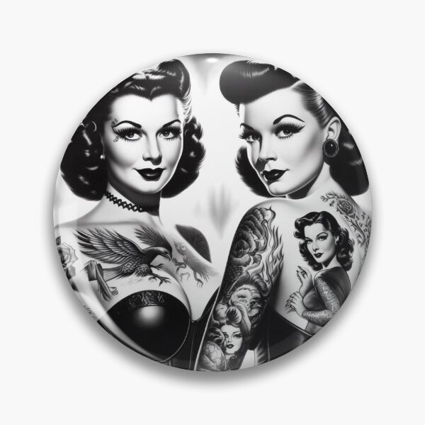 Item preview, Retro Glam Tattoo Pin-ups designed and sold by PulpVintage.