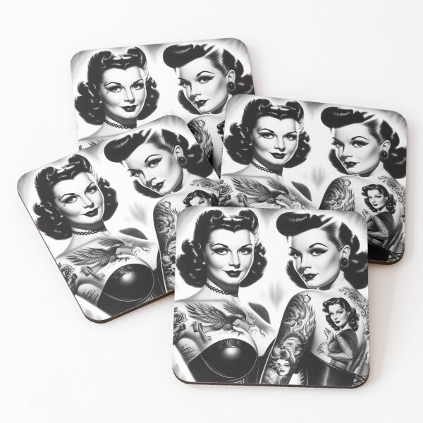 Item preview, Retro Glam Tattoo Pin-ups designed and sold by PulpVintage.