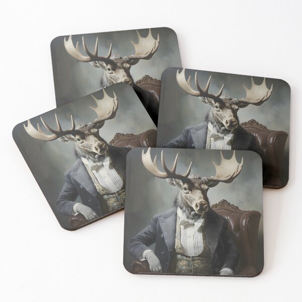 Item preview, Moose Portrait Art designed and sold by ConfettiSkyArt.
