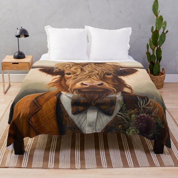 Item preview, Highland Cow Portrait Art designed and sold by ConfettiSkyArt.