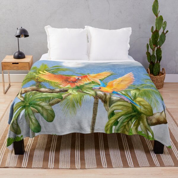 Item preview, Parrots in a Tropical Forest designed and sold by WhiteSoftPetals.