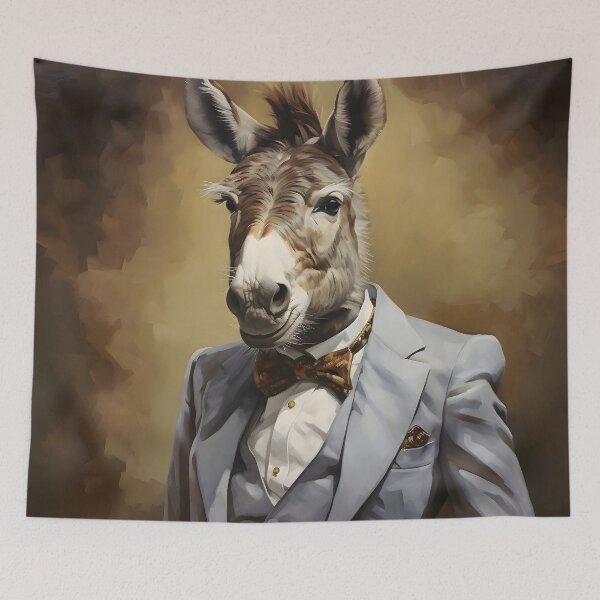 Item preview, Donkey Portrait Art designed and sold by ConfettiSkyArt.
