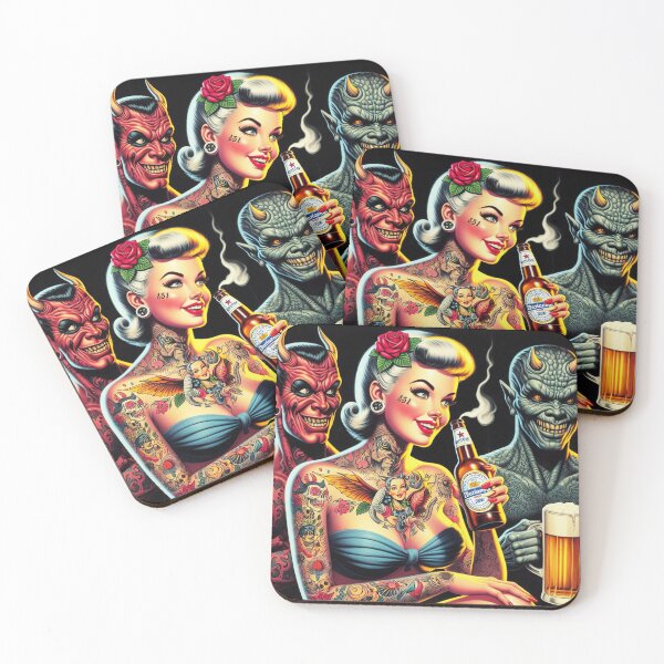 Item preview, Retro Beer Pin-up designed and sold by PulpVintage.