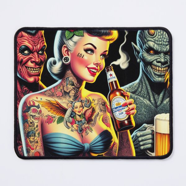 Item preview, Retro Beer Pin-up designed and sold by PulpVintage.