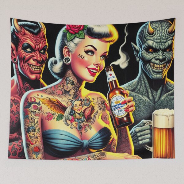 Item preview, Retro Beer Pin-up designed and sold by PulpVintage.