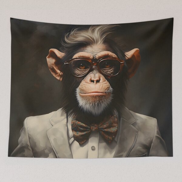 Item preview, Chimpanzee Portrait Art designed and sold by ConfettiSkyArt.