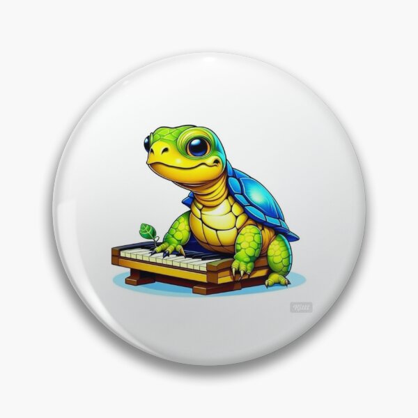 Item preview, Cute Turtle Playing the piano designed and sold by HandCraftedArt.