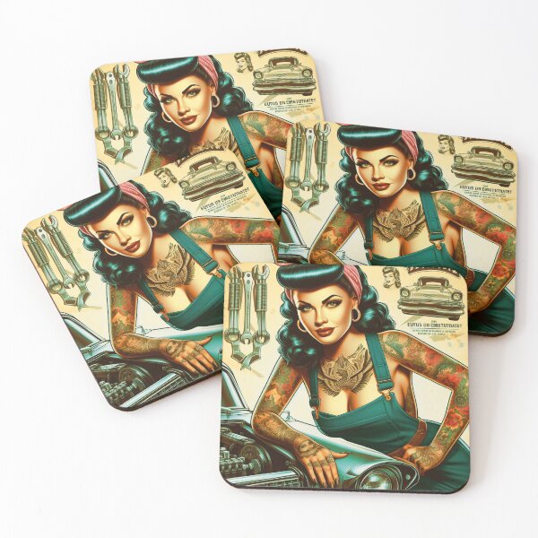 Item preview, Hot Mechanic Pin-up designed and sold by PulpVintage.