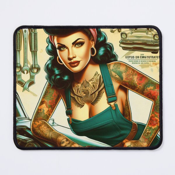 Item preview, Hot Mechanic Pin-up designed and sold by PulpVintage.