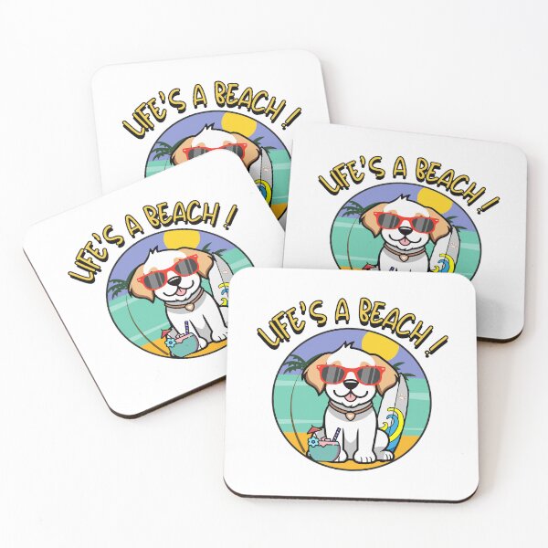 Item preview, Funny Happy Dog on the beach designed and sold by Pet Station.