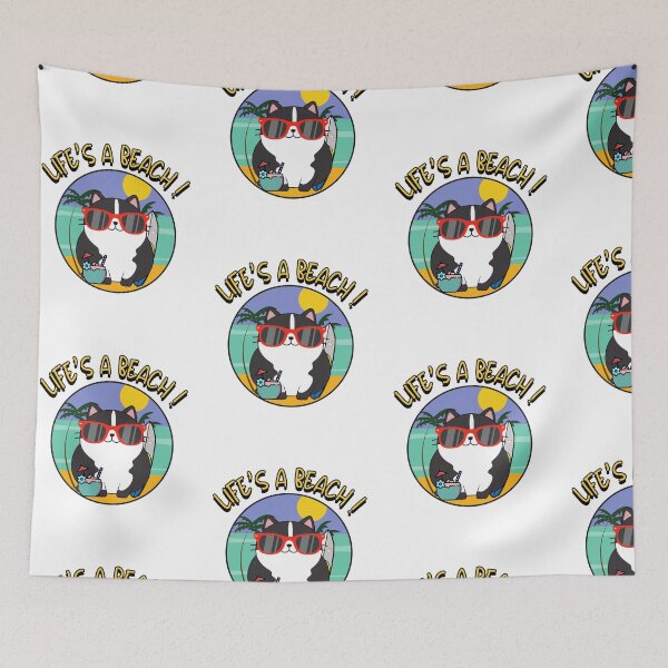 Item preview, Funny fat cat on the beach designed and sold by Pet Station.