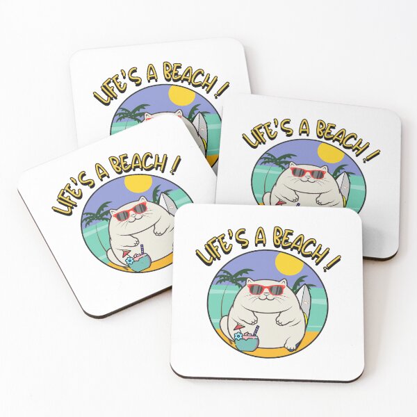 Item preview, Funny fat cat on the beach designed and sold by Pet Station.