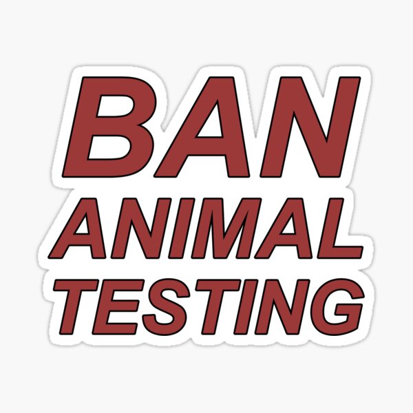 Ban Animal Testing (Red) Sticker
