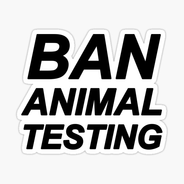 Ban Animal Testig (Black) Sticker