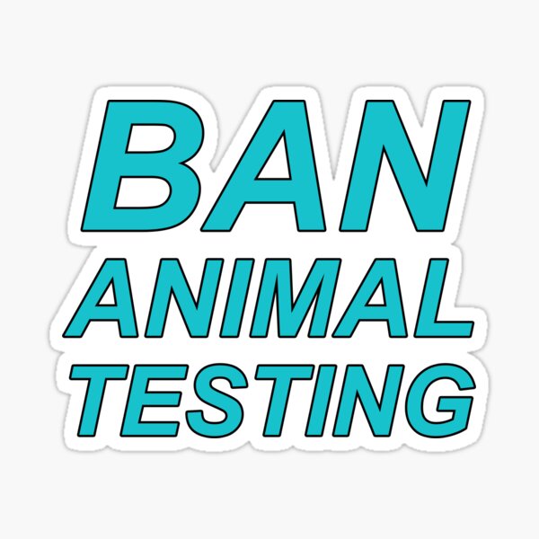 Vista previa del artículo con la obra «Ban Animal Testing (azul)», diseñado y vendido por haunterie.