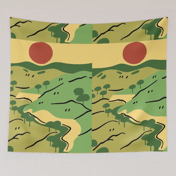 Item preview, Red sun on the mountain  designed and sold by SkyisBright.