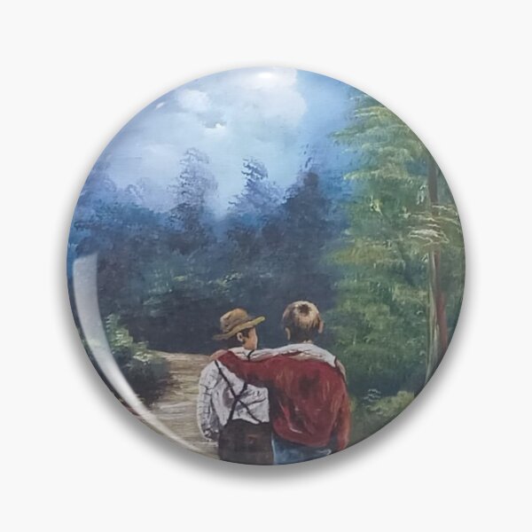 Item preview, Landscape painting of friends in the field in oil. designed and sold by Mati Robledo.
