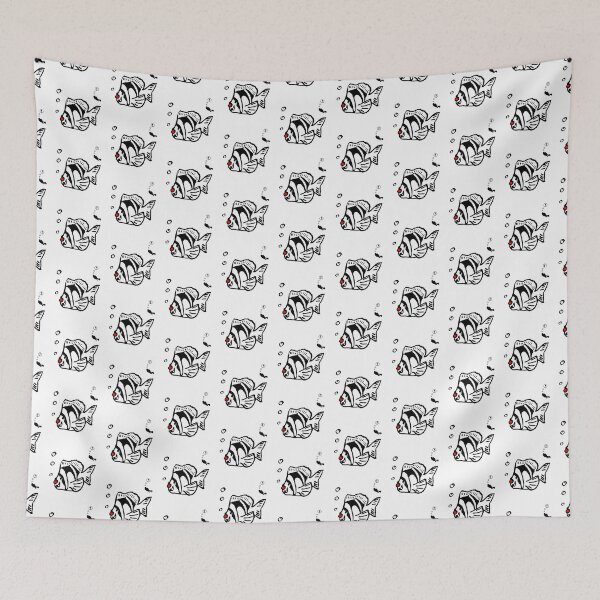 Item preview, Cartoon clownfish with red nose funny design, in black and white designed and sold by Twenty Twenty Visions.