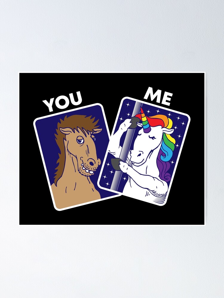 "You and Me difference unicorn horse rainbow" Poster by anziehend