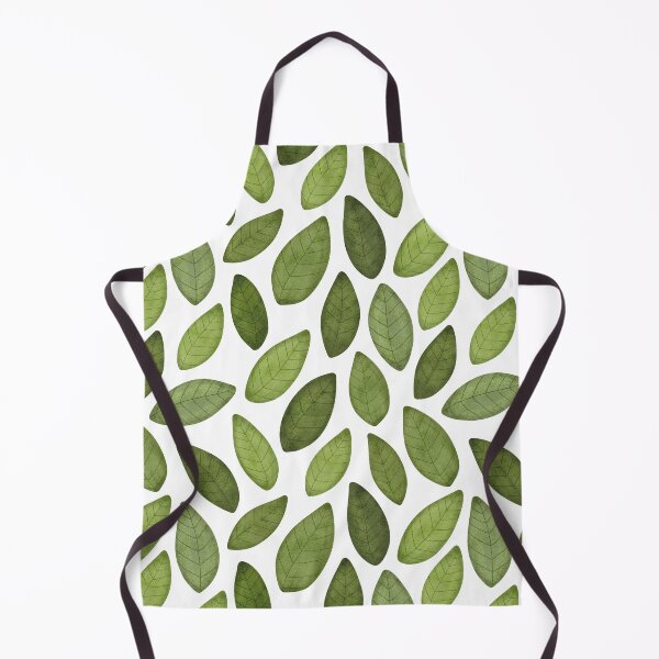 Item preview, Green leaves seamless pattern on white designed and sold by pinkyfish1010.
