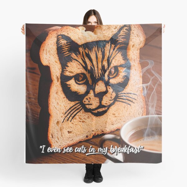 Vista previa del artículo con la obra «Una tostada con la cara de un gato.», diseñado y vendido por TheMonkeyDesing.