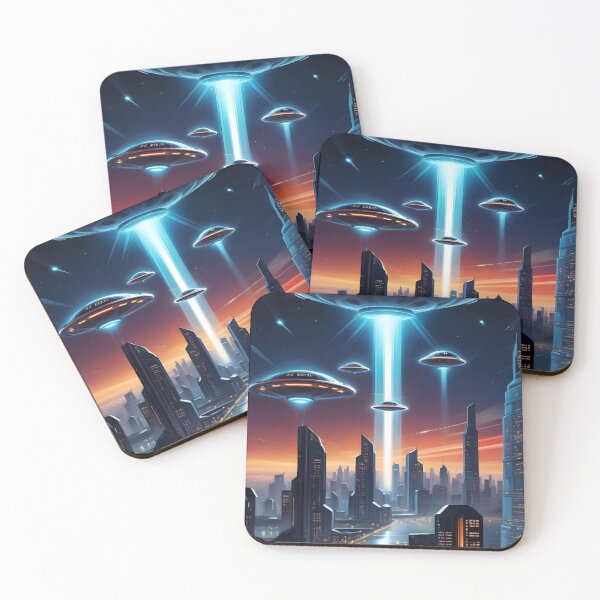Item preview, Alien Invasion, UFO, Futuristic City, Sci Fi Collection! designed and sold by lonelymoony.