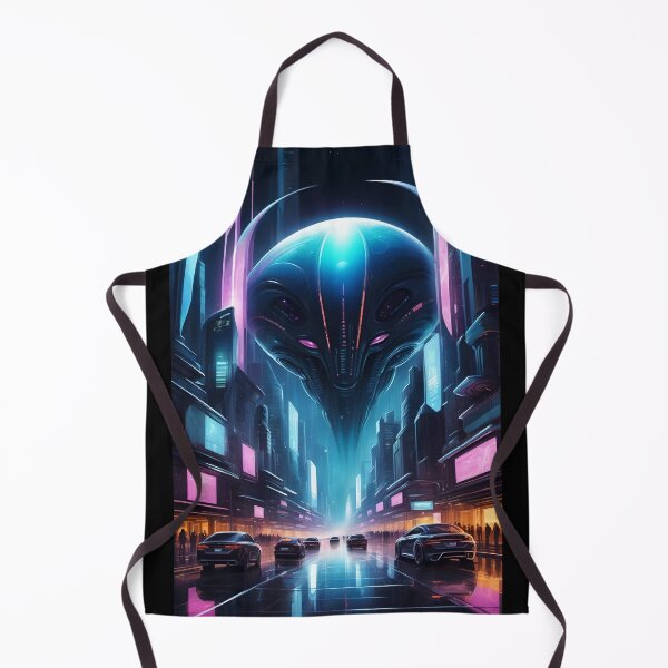 Item preview, Scary Alien Invasion, UFO, Futuristic City, Sci Fi! designed and sold by lonelymoony.