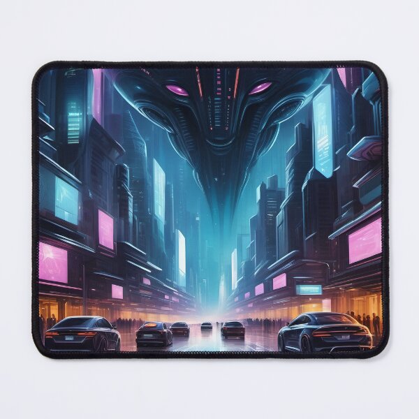 Item preview, Scary Alien Invasion, UFO, Futuristic City, Sci Fi! designed and sold by lonelymoony.