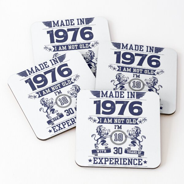 Item preview, MADE IN 1976 I AM NOT OLD I AM 18 WITH 30 YEARS OF EXPERIENCE | Classic Birthday Funny Typographic Art designed and sold by CanvasThread.