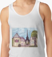 Paris Eiffel Tower inspired impressionist landscape by Kristie Hubler Tank Top