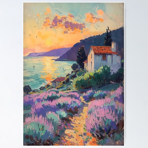 Item preview, Matisse Style, Sea, Coast, Pink, Fauvism, Pastel designed and sold by ArtHouseNiklas.