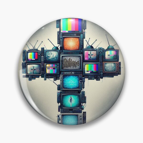 Item preview, The Church of Television - True Believer Cross Design designed and sold by HeavyHits.