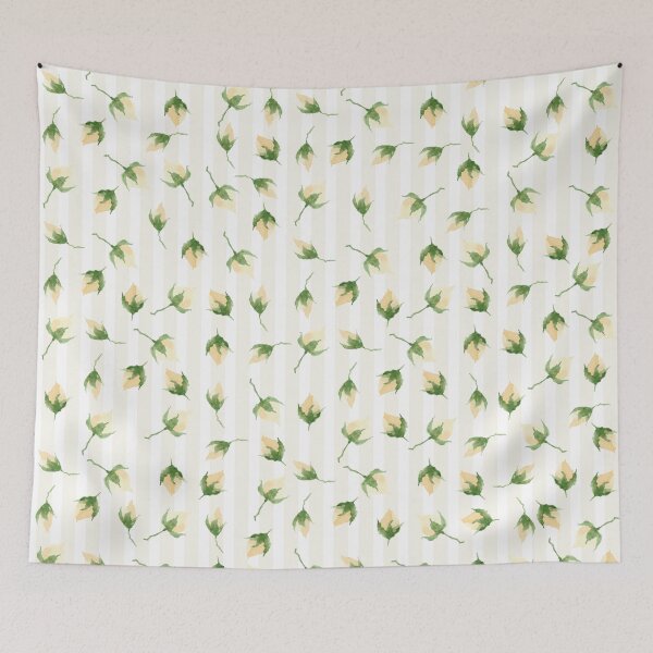 Item preview, Rose Buds Tumble Falling Along Stripes designed and sold by Jaana Day.