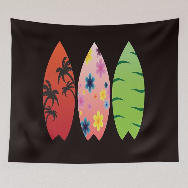 Item preview, illustration of a set of colorful surf board designed and sold by 1benjamah1136.