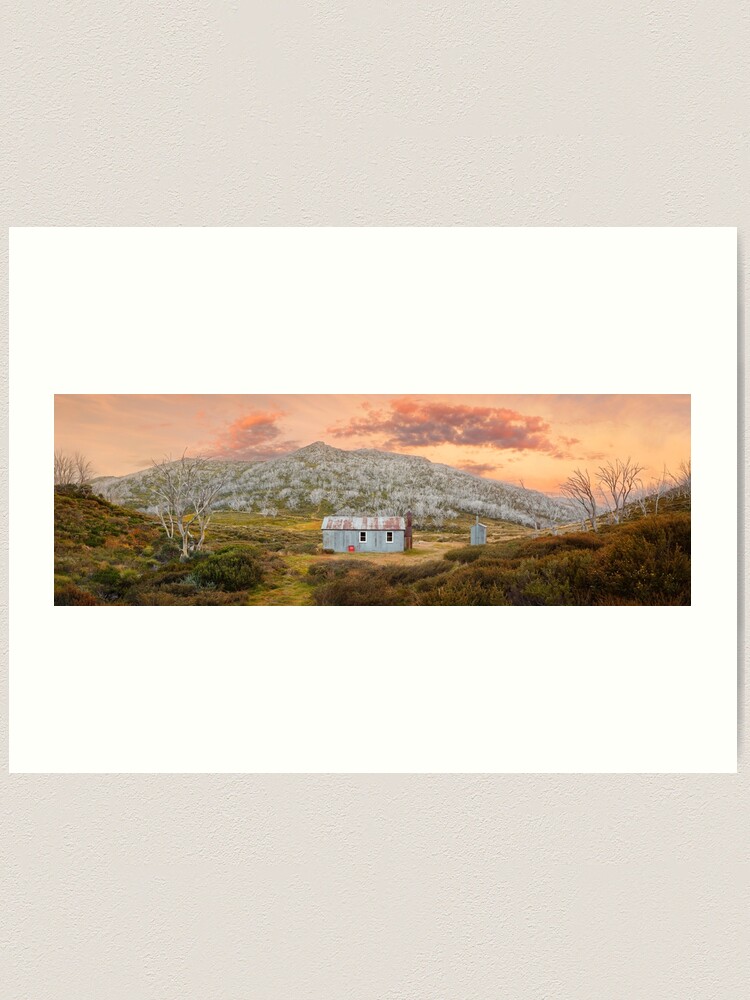 Thumbnail 1 of 3, Art Print, Whites River Hut, Kosciusko, New South Wales, Australia designed and sold by Chockstone.
