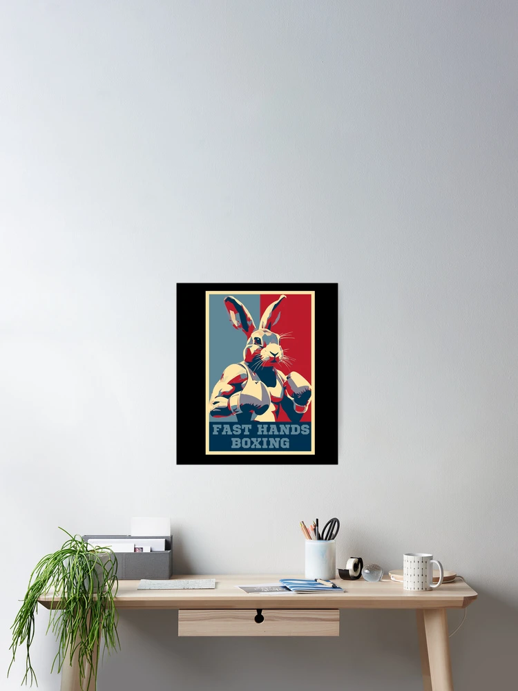 Thumbnail 2 of 3, Poster, Fast Hands Boxing Rabbit HOPE designed and sold by TrueArtsStore.