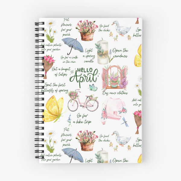 Item preview, Watercolor spring list to do in April Girly Set of watercolor  designed and sold by CyberArtistOne.