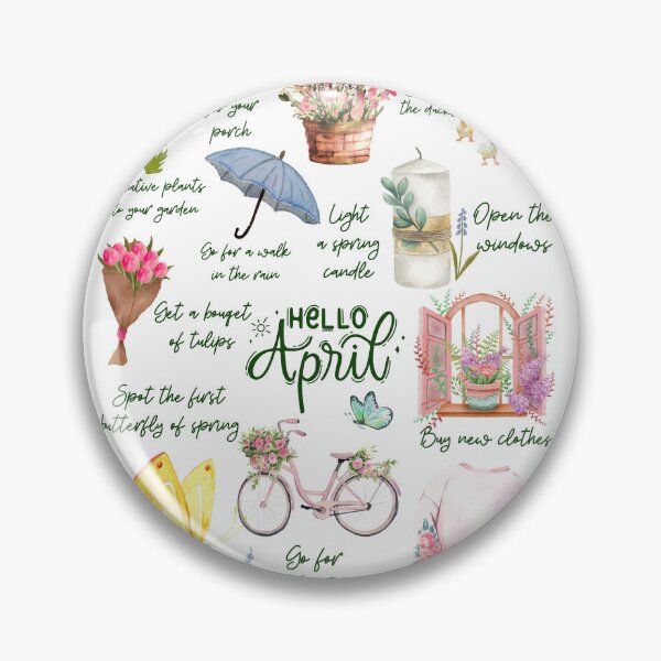 Item preview, Watercolor spring list to do in April Girly Set of watercolor  designed and sold by CyberArtistOne.