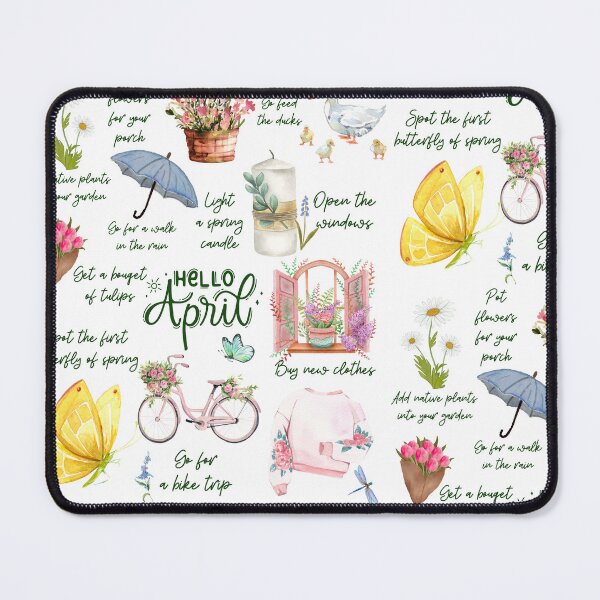 Item preview, Watercolor spring list to do in April Girly Set of watercolor  designed and sold by CyberArtistOne.