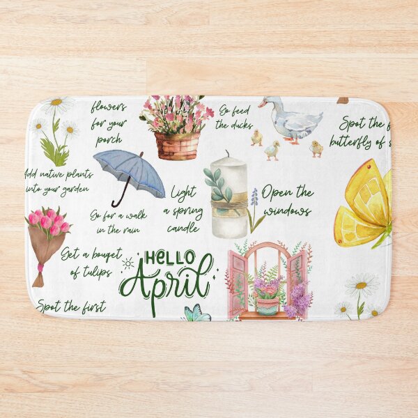 Item preview, Watercolor spring list to do in April Girly Set of watercolor  designed and sold by CyberArtistOne.