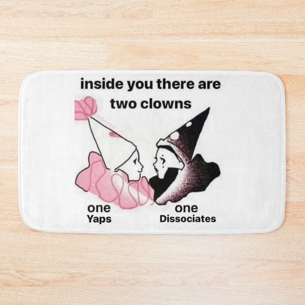 Item preview, inside you there are two clowns one yaps one dissociates designed and sold by cloudzer0000.