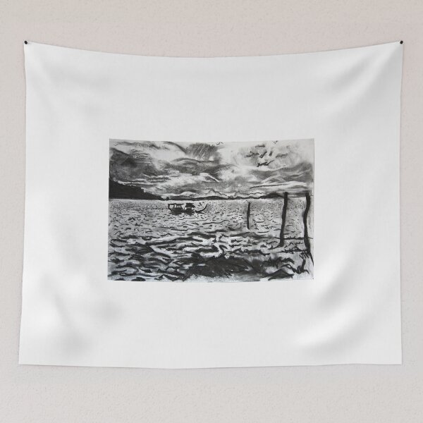 Item preview, Tropical Sunset - Myeik, Myanmar in Black & White designed and sold by rikstrong.