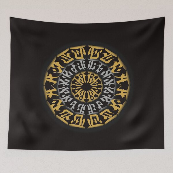 Item preview, Silver gold calligraffiti Calligram  designed and sold by CyberhexPrints.