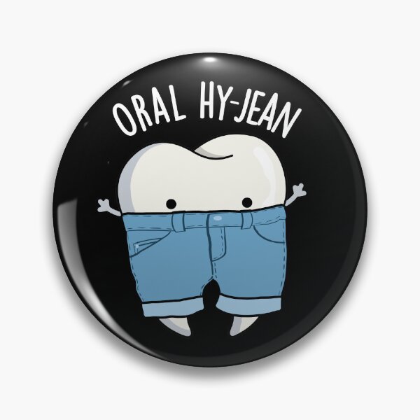 Item preview, Oral Hy-jean Funny Tooth Pun (Dark BG) designed and sold by punnybone.