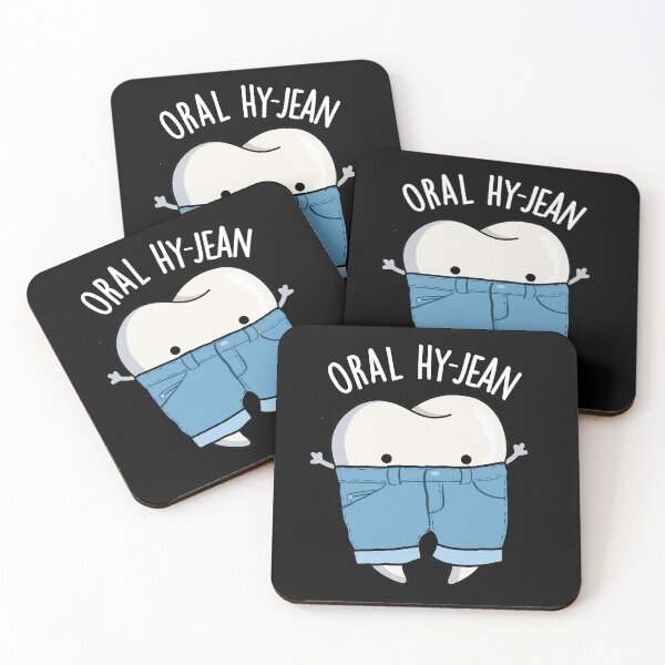 Item preview, Oral Hy-jean Funny Tooth Pun (Dark BG) designed and sold by punnybone.