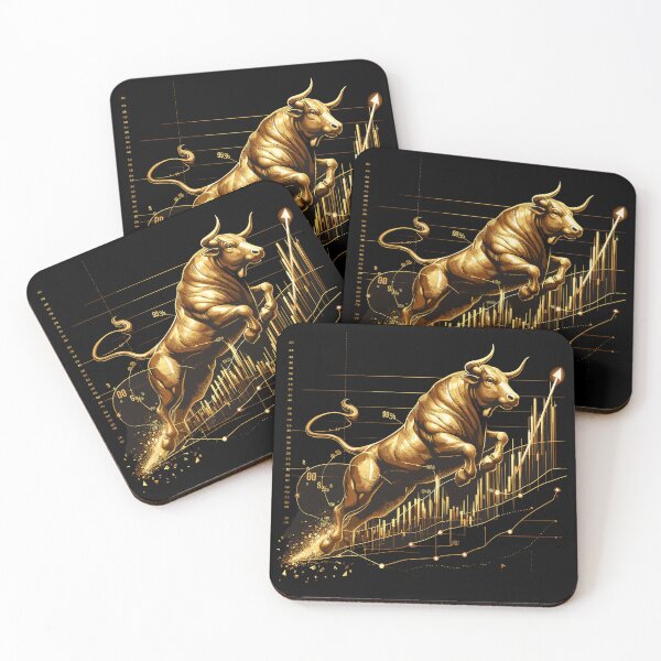 Item preview, Taurus bull stocks gold golden Wallstreet gift designed and sold by Pineapple-Tree.