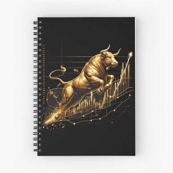 Aperçu de l'œuvre Taureau Bull Stocks Or Cadeau Wall Street Doré créée et vendue par Pineapple-Tree.