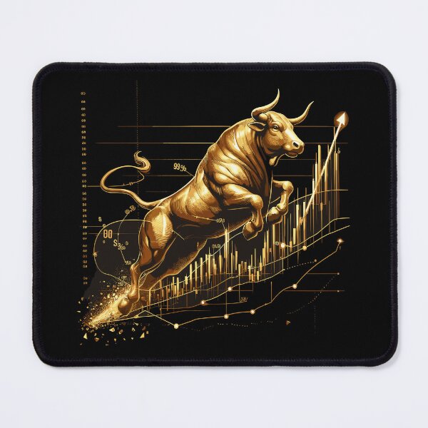 Item preview, Taurus bull stocks gold golden Wallstreet gift designed and sold by Pineapple-Tree.