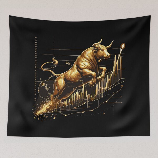 Item preview, Taurus bull stocks gold golden Wallstreet gift designed and sold by Pineapple-Tree.