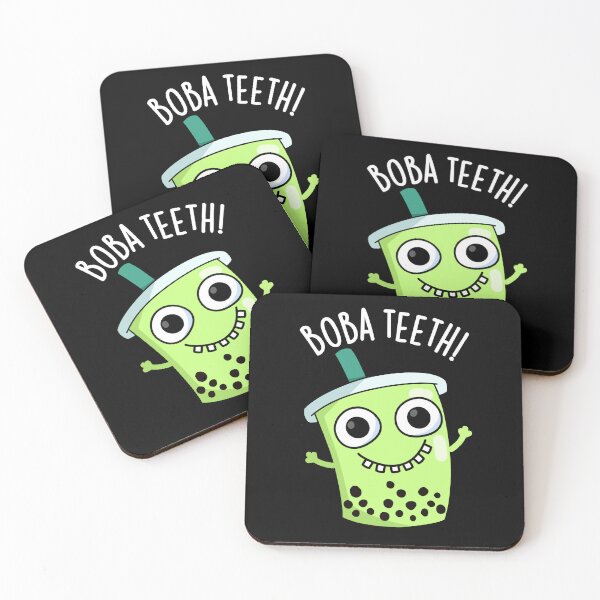 Item preview, Boba Teeth Funny Boba Tea Pun (Dark BG) designed and sold by punnybone.
